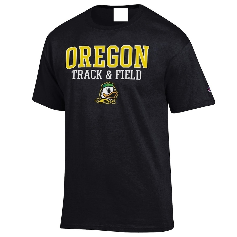 Champion Black Oregon Ducks Track & Field Stack T-Shirt